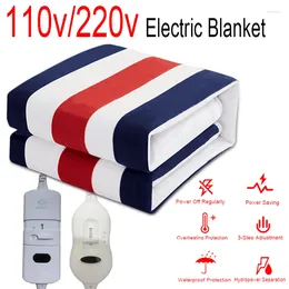 Blankets 3 Gears Control 110V 220V Heating Safe Waterproof Heated Blanket Stripe Electric Manta Electrica Bed Warmer Pad
