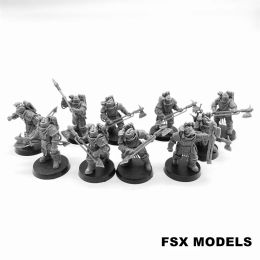 Solar Guard Squad with Power Axes Imperial Force Resin Model Kit Miniature 28mm Scale Tabletop Gaming Unpainted Soldier Figures