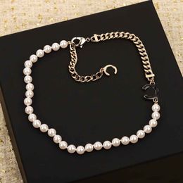 2024 Luxury quality charm choker with nature shell beads in 18k gold plated black color designer have stamp box PS7684B