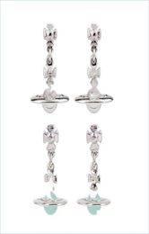 Charm Charm Womens Designer Sier Diamond Rivets Fl Planet Three-Nsional Earring Hook Punk Drop Delivery 2021 Jewelry Earrings Day Dheos8423167