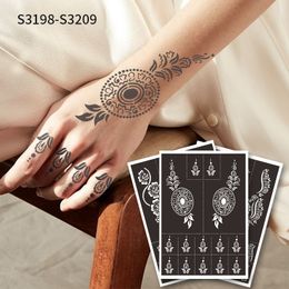 Henna Stencil Temporary Hand Tattoo Body Art Sticker Template Wedding Tool India Flower Tattoo Stencil Reuseable mehndi flower