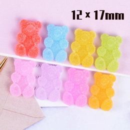 Decorative Figurines 15pcs Simulation Bear Candy Flat Back Resin Cabochon Kawaii Fake Food Hair Bow Centre DIY Scrapbooking Embellishment