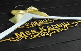 Personalised Wedding Hanger with Date Bridal Custom Name Dress Gift Bridesmaid With Bowknot 2107026537304