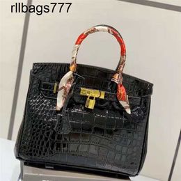 Designer Leather Bk Bags Handmade Crocodile Womens Bag Colour Contrast Fashion Versatile Air Carrying Oneshoulder Crossbody