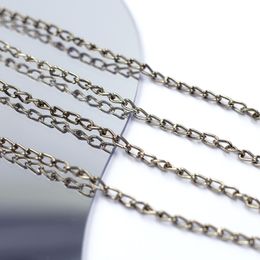 Links-Opened Curb Aluminum Chains Black Gold SIlver Bronze Color For Charm Bracelet Necklaces Jewelry DIY Finding 6mm 50M/100M