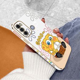 Milk Tea Baby Luxury Plating Phone Case For Motorola Moto G60 G53 G52 G50 G42 G30 G20 G22 G52 E20 G9 Play Cover