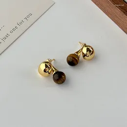 Dangle Earrings Trendy Silver Color Drop Golden Brown Ball Geometric Punk For Women Girl Gift Fashion Jewelry Dropship Wholesale
