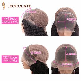 Mongolian Water Wave Wig 13x4 HD Lace Frontal Wig For Women Lace Front Wig Lace Closure Curly Human Hair Wig