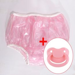 Trousers ABDL adult diapers onesize pink incontinence panties PVC reusable DDLG adult baby pants diaper plastic pants plus1Adult pacifier