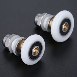 2Pcs Sliding Shower Door Rollers Runners Pulleys Wheels Bathroom Shower Room Pulley Sliding Glass Door Slide Wheel 25.5/28mm