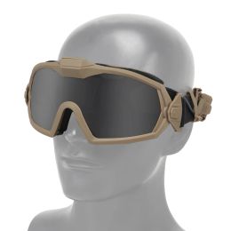 Military Airsoft Tactical Goggles with Micro Fan Anti-Fog Shooting Glasses Motorcycle Paintball CS Wargame Hiking 3 Lens Eyewear