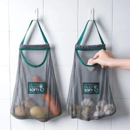 Storage Bags 2PCS Multi-Layer Reusable Kitchen Hanging Mesh Bag Home Fruit And Vegetable Net For Ginger Garlic Potatoes Onions