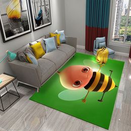 3D Yellow Bee and Hive Carpet for Bathroom Kitchen Entrance Door Non-slip Area Mat Dining Room Living Room Bedroom Decor Carpet