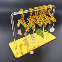 Gold Coat Hanger Shape Acrylic Earring Display Stand Soft Polymer Clay Earrings Holders Tabletop Jewellery Organisers Show Case