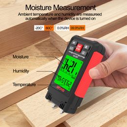 GVDA Digital Wood Moisture Meter Timber Damp Detector Tree Anhydrous Gypsum Cement Mortar Layer Concrete Brick Humidity Tester