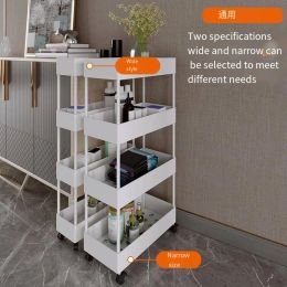 Storage Cart Multifunctional High Capacity Save Space 3/4-Tier Storage Movable Floor-Standing Rolling Vertical Shelf for Kitchen