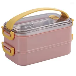 Dinnerware JFBL Portable Stainless Steel Lunch Box Leakproof Kitchen Containers Japanese-Style Bento