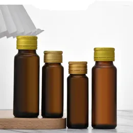 Storage Bottles 50Pcs 30/50ml Thick Brown Amber Essential Oil Glass With Aluminum Cap Containers
