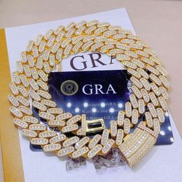 2024 Gra Certificated Diamond Pure Sterling Silver 925 Chains for Men Vvs Moissanite Cuban Link Chain