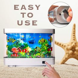 Artificial Tropical Fish Tank Lamps Aquarium Decorative Night Light Virtual Ocean Dynamic LED Table Lamp Cute Room Decor Gift