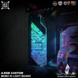 Towers PC Case IO Panel Customize MOBO MOD Mirror Panel AURA Water Cooler Custom 5V3PIN ARGB Motherboard Lighting Panel Customizable