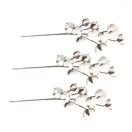 Decorative Flowers 10 Heads Dried Cotton Stems Filler Floral Decor Simulation Flower Farmhouse Style Artificial DIY Wedding Decoration Home