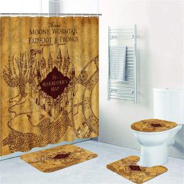 Fantasy World Magic Marauder Map Florida In The 70s Sunshine State Vintage Tourist Map Shower Curtains And Floor Mats