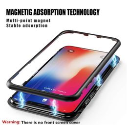 Magnetic Adsorption Metal Frame Tempered Glass Back Magnet Cases Cover for iPhone 6 6s 7 8 Plus Xr Xs Max Samsung Galaxy S103510577