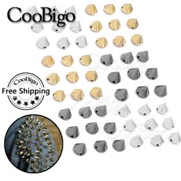 Studded Rivets Cone Spike Bead Punk Leather Rivets Backpack Bracelet Bag Boots Garment DIY Sewing Craft Accessory Plastic 500pcs