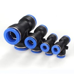 PE PEG Pneumatic Connector Quick Connect Tee Reducer T-shaped Plastic Pipe Water Hose 4mm 6mm 8mm 10mm 12mm 14mm 16mm