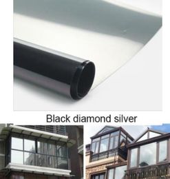 Black Silver Waterproof Window Film One Way Mirror Silver Insulation Stickers UV Rejection Privacy Windom Tint Films Home Decorati6610486