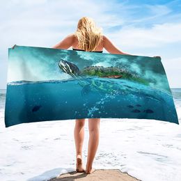 Oversized Beach Towels Sand Free Sea Turtle Adults Quick Dry Large Bath Microfiber Lightweight Travel Towel