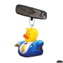 Other Festive Party Supplies Trump Ducks Keychain Acrylic 2D Rearview Mirror Key Chain Car Decoration Pendant Drop Delivery Home Garde Otc71