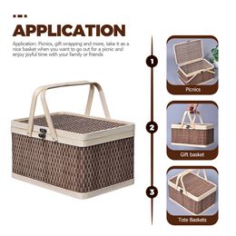 Shelf Basket Toy Baskets Handheld Bread Fruits Snack Bamboo Picnic Sundries Storage Child