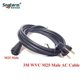 WVC 2M 3M 3Pin M25 Male AC Power Cable with EU Socket Type Fit for WVC Series 600-2800W Micro Grid Tie Inverter