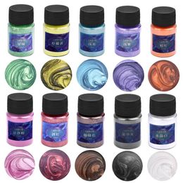 24 Coloers 10g Pearl Powder UV Epoxy Resin Dye Mica Powdered Pigment Nail Art Pigment Filler For Resin Jewelry Making DIY Crafts