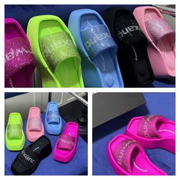 Designer Luxury Sandals Slippers Womens Velvet rhinestone Velcro tape Room GAI Platform Size 35-42 10cm party formal office