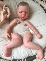 19inch Already Painted Reborn Doll Parts Willa Awake Lifelike Baby 3D Painting with Visible Veins Cloth Body Included