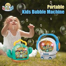 Sand Play Water Fun Automatic Bubble Machine Portable Colourful Bubble Maker Funny Outdoor Toy USB Rechargeable Kids Garden Party Stage DJ Pub Indoor L47