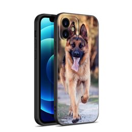 German Shepherd Dog Phone Case For Apple iPhone 12 13 Mini 11 14 Pro XS Max 6S 6 7 8 Plus 5S X XR SE 2020 2022 Soft Black Cover