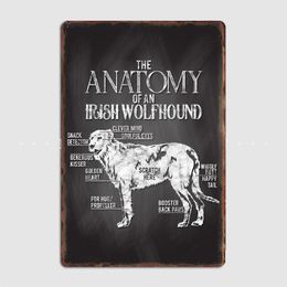 Anatomy of a Irish Wolfhound Metal Sign Mural Painting Cinema Living Room Cinema Funny Tin Sign Poster