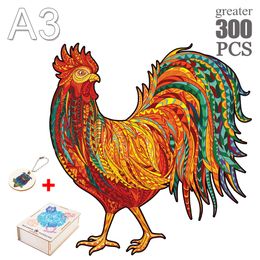Jigsaw Wooden Puzzle ChickenIrregular Wooden Puzzle With Wooden Box Family Interactive 3d Games Educational Gift For Kids Diy