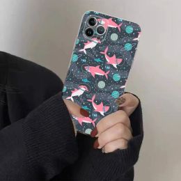 Cute Shark Phone Case For iPhone 11 12 13 14 Mini Pro Max XR X XS TPU Clear Case For 8 7 6 Plus SE 2020