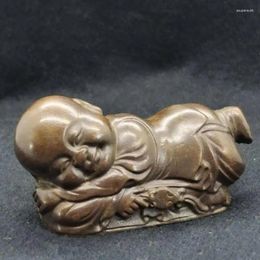 Decorative Figurines Chinese Antique Purple Child Pillow Statue Ornament