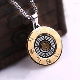 Decorative Figurines Golden Light MANTRA Pendant Amulet Of Chinese Zodiac And Eight Trigrams Taoist Necklace Five Elements Trigr