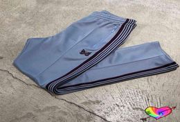 2022 Blue Needles Pants Men Women High Quality Brown Webbing Stripe Embroidery Butterfly Needles Track Pants AWGE Trousers T2208035635450