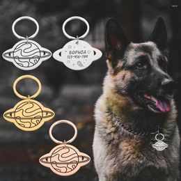 Dog Tag Custom Anti-lost ID Tags Planet Pattern For Personalised Pets Collar Owner Engraved Pet Puppy Nameplate