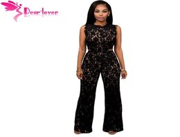 Dear Lover sexy rompers for women Black Lace Nude Illusion Back Cutout Jumpsuit Macacao Feminino Longo Combinaison Femme LC641177938923