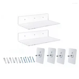 Hooks Acrylic Clear Floating Bookshelf For Kids Room Picture Ledges Display Tray