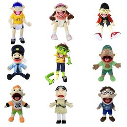 60cm Large Jeffy Boy Hand Puppet Children Soft Doll Talk Show Party Props Christmas Doll Plush Toys Puppet Kids Gift 240321